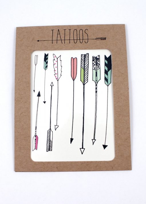 Pack of temporary tattoos, arrow themed