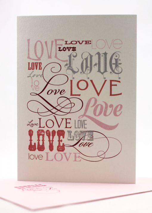 many font styles love card