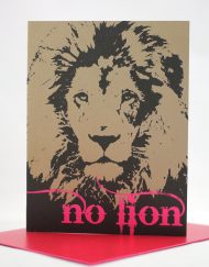 No Lion Valentine's cay card with neon print