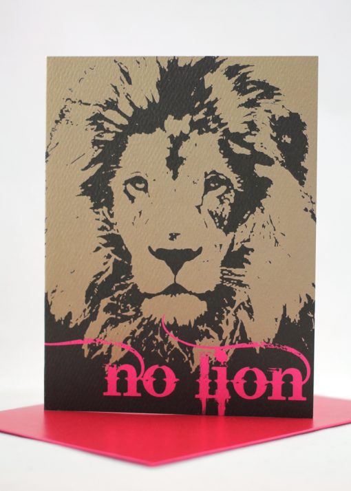 No Lion Valentine's cay card with neon print