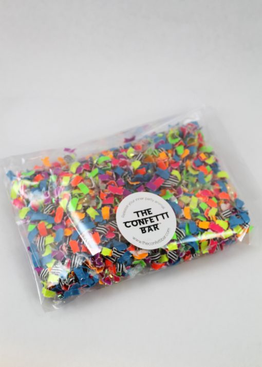 neon multi colored confetti pack
