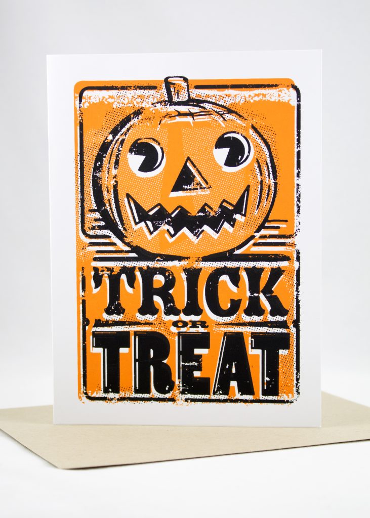 trick or treat halloween card